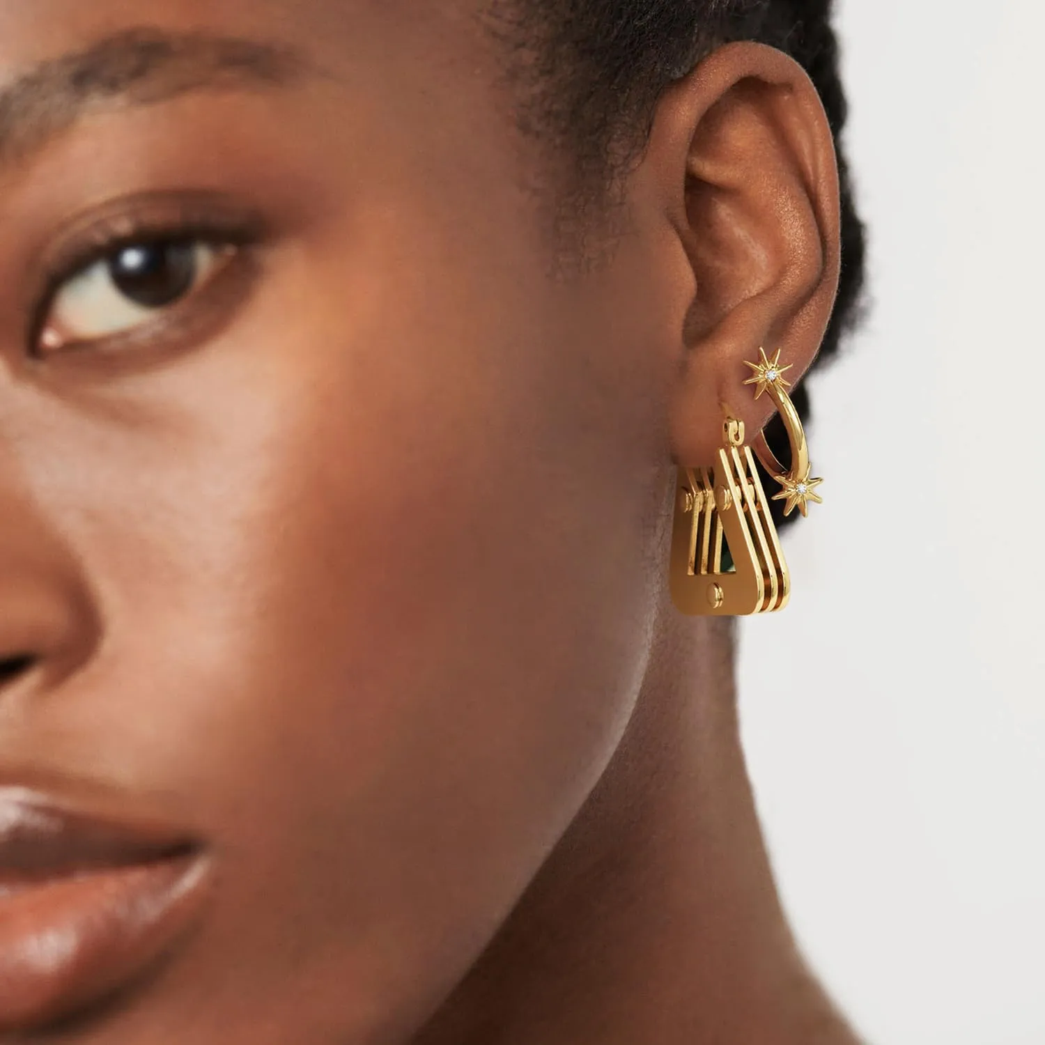 MYEARS Women Geometric Hoop Earrings Gold 14K Gold Plated Small Simple Hypoallergenic Everyday Jewelry