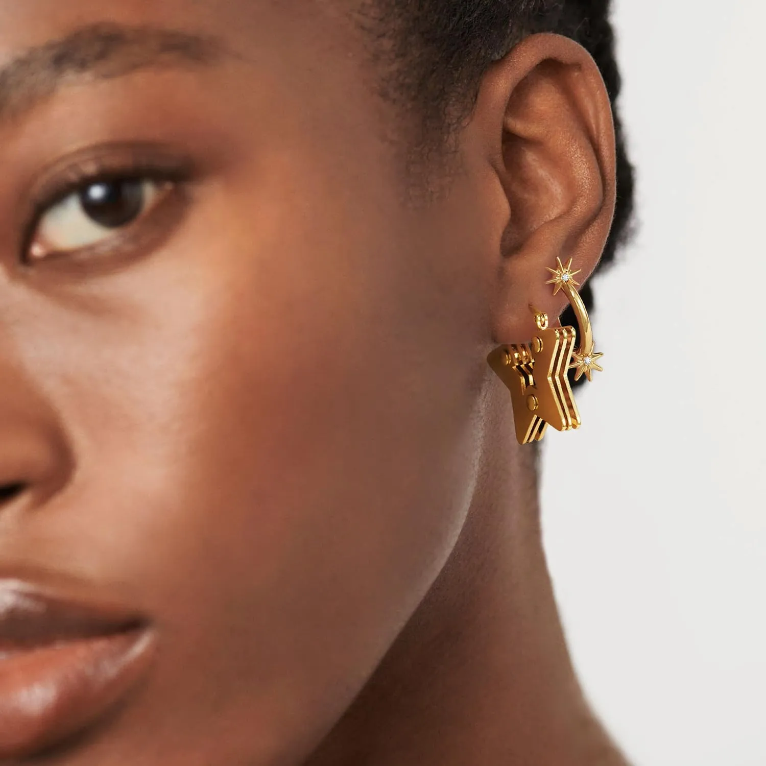 MYEARS Women Geometric Hoop Earrings Gold 14K Gold Plated Small Simple Hypoallergenic Everyday Jewelry