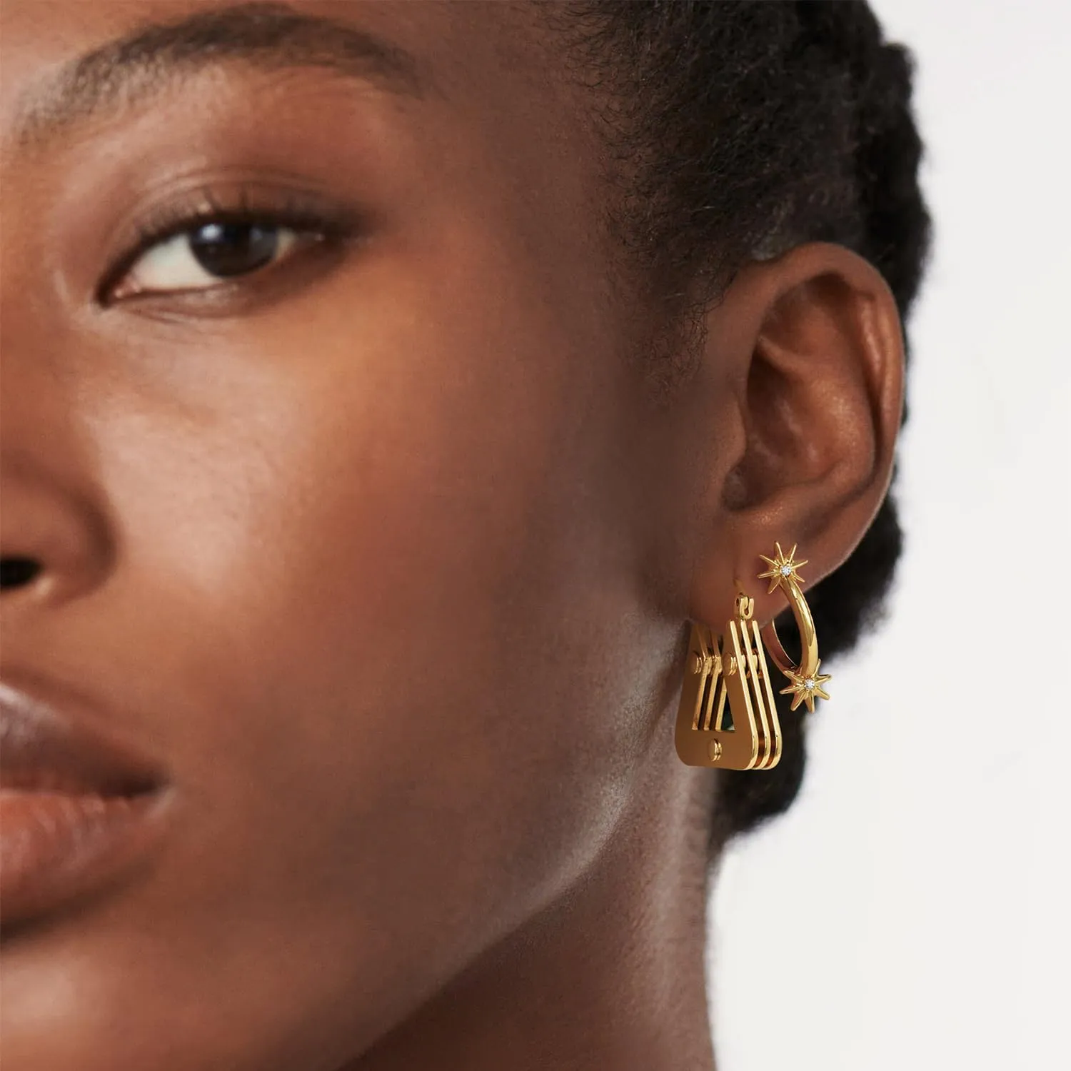 MYEARS Women Geometric Hoop Earrings Gold 14K Gold Plated Small Simple Hypoallergenic Everyday Jewelry