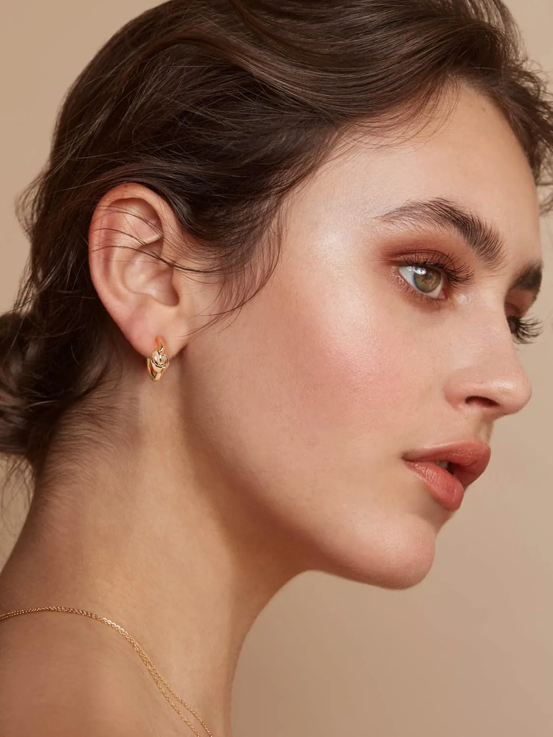 MYEARS Women Gold Huggie Hoop Earrings Cubic Zirconia 14K Gold Plated Small Simple Hypoallergenic Everyday Jewelry