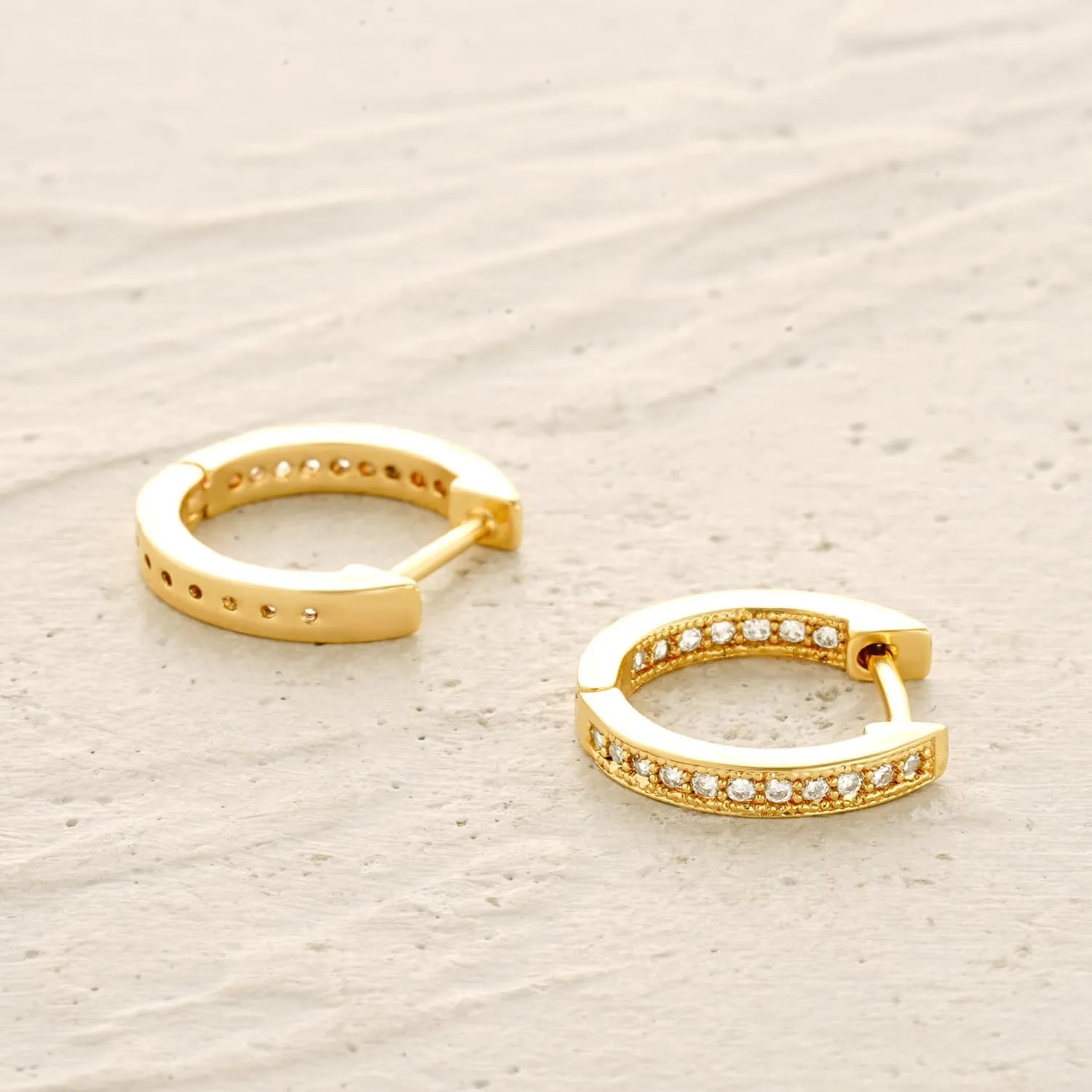 MYEARS Women Gold Huggie Hoop Earrings Ear Stud Cuff 14K Gold Plated Small Simple Minimalist Hypoallergenic Everyday Jewelry