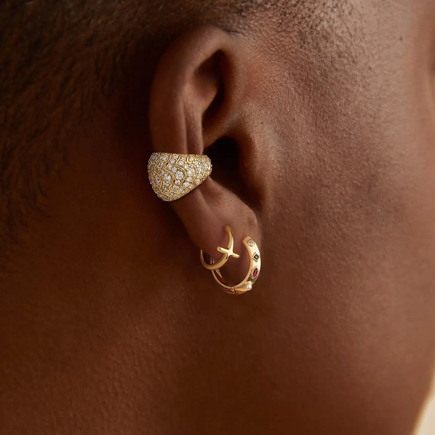 MYEARS Women Hoop Earrings Gold 14K Gold Filled Small Simple Handmade Hypoallergenic Everyday Illusion Jewelry
