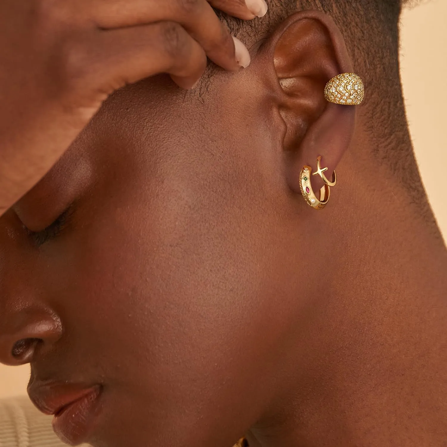 MYEARS Women Hoop Earrings Gold 14K Gold Filled Small Simple Handmade Hypoallergenic Everyday Illusion Jewelry