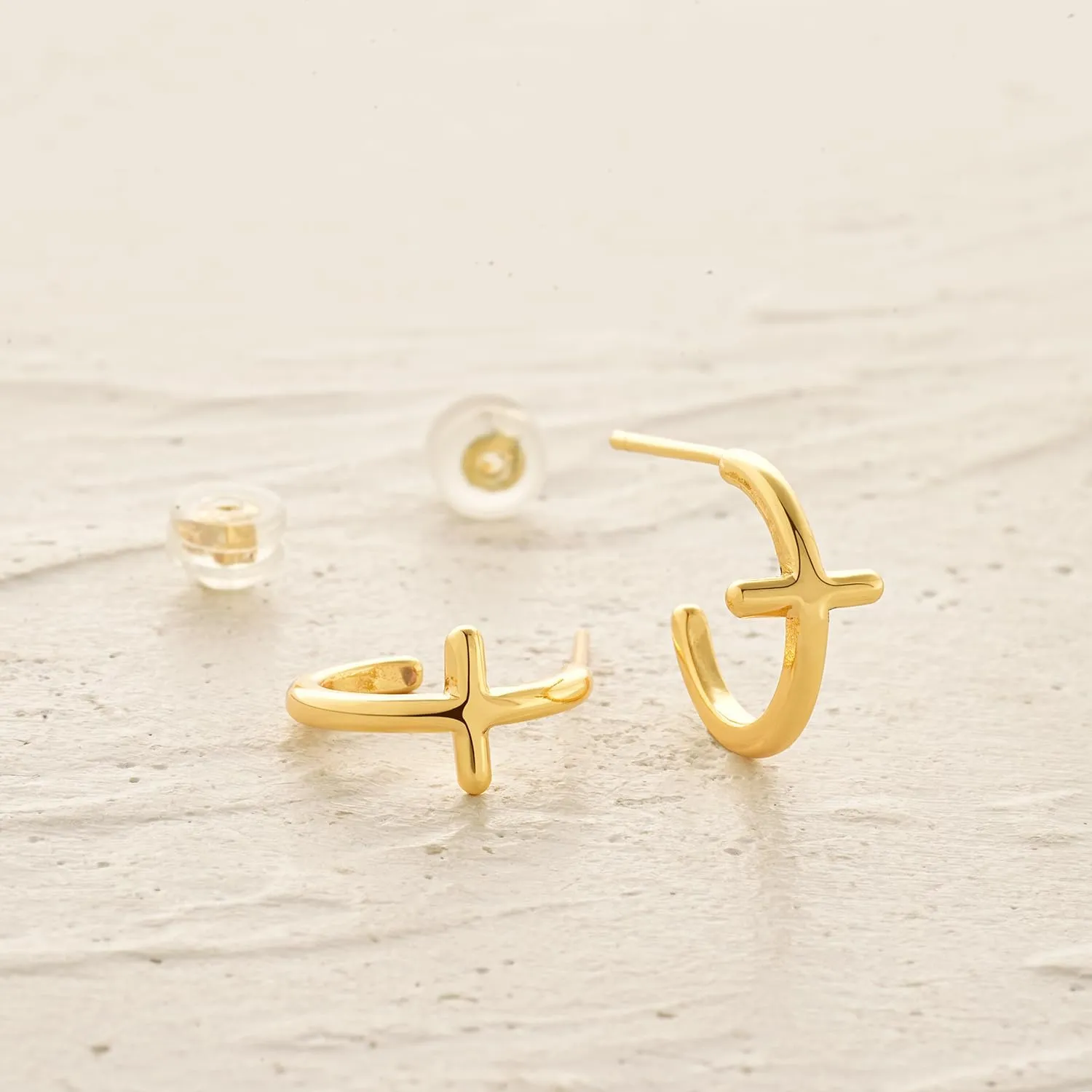 MYEARS Women Hoop Earrings Gold 14K Gold Filled Small Simple Handmade Hypoallergenic Everyday Illusion Jewelry