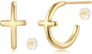 MYEARS Women Hoop Earrings Gold 14K Gold Filled Small Simple Handmade Hypoallergenic Everyday Illusion Jewelry