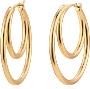 MYEARS Women Hoop Earrings Gold 14K Simple Hypoallergenic Everyday Jewelry