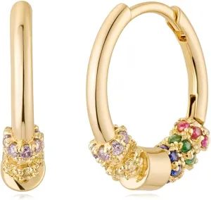 MYEARS Women Hoop Earrings Gold Huggie 14K Gold Plated Small Simple Hypoallergenic Everyday Jewelry