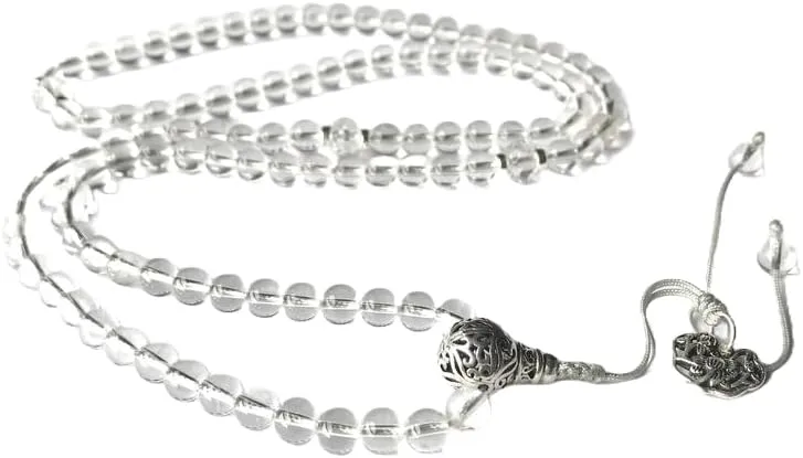 Natural Clear Quartz 6mm 108 Mala Beads, Spiritual, Meditation Beads, Reiki, Japa Mala, Buddhist Prayer Beads, Yoga Bracelet, healing beads LKMALA-RRGU-1007