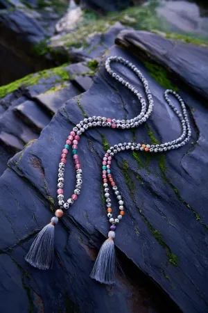 Natural Dalmatian jasper   Quartz   Agate   Amazonite 8mm 108 Mala Beads, Spiritual, Meditation Beads, Reiki, Japa Mala, Buddhist Prayer Beads, Yoga Bracelet, healing beads LKMALA-RRGU-577