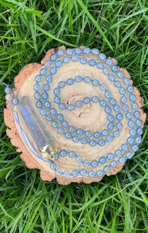 Natural Electroplated Quartz 6mm-8x2mm 108 Mala Beads, Spiritual, Meditation Beads, Reiki, Japa Mala, Buddhist Prayer Beads, Yoga Bracelet, healing beads LKMALA-RRGU-498