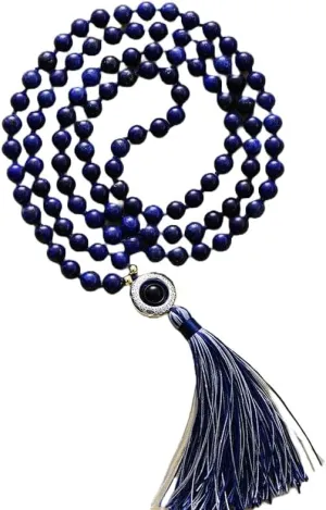 Natural lapis lazuli 8mm 108 Mala Beads, Spiritual, Meditation Beads, Reiki, Japa Mala, Buddhist Prayer Beads, Yoga Bracelet, healing beads LKMALA-RRGU-1412