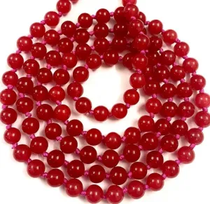 Natural Red Jade 8mm 108 Mala Beads, Spiritual, Meditation Beads, Reiki, Japa Mala, Buddhist Prayer Beads, Yoga Bracelet, healing beads LKMALA-RRGU-256