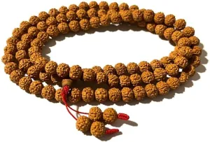 Natural RuDRaksha 8mm 108 Mala Beads, Spiritual, Meditation Beads, Reiki, Japa Mala, Buddhist Prayer Beads, Yoga Bracelet, healing beads LKMALA-RRGU-2870