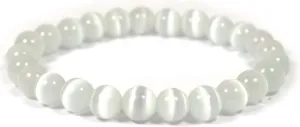Natural Selenite Bracelet 8mm for Reiki Healing, Vastu Correction, Protection, Concentration, Spirituality, and Creativity  Women Made Authentic Energy Healing Crystal Jewelry