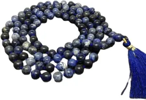 Natural Sodalite 8mm 108 Mala Beads, Spiritual, Meditation Beads, Reiki, Japa Mala, Buddhist Prayer Beads, Yoga Bracelet, healing beads LKMALA-RRGU-277