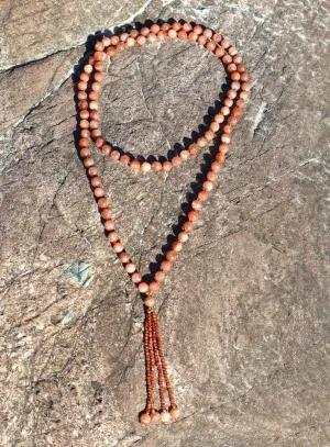 Natural Sunstone 8mm 108 Mala Beads, Spiritual, Meditation Beads, Reiki, Japa Mala, Buddhist Prayer Beads, Yoga Bracelet, healing beads LKMALA-RRGU-2880