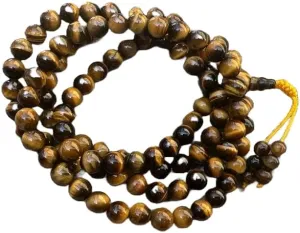 Natural Tiger Eye 8mm 108 Mala Beads, Spiritual, Meditation Beads, Reiki, Japa Mala, Buddhist Prayer Beads, Yoga Bracelet, healing beads LKMALA-RRGU-1608
