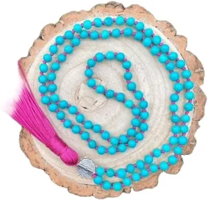 Natural Turquoise 6mm 108 Mala Beads, Spiritual, Meditation Beads, Reiki, Japa Mala, Buddhist Prayer Beads, Yoga Bracelet, healing beads LKMALA-RRGU-515