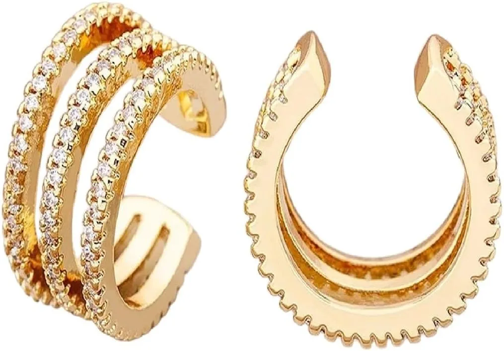 New 2025 Fashion 13 Styles Copper Zircon Clip On Wrap Earring Tragus Body Jewelry Ear Cuff Clip Nose Ring Piercing Snug Earrings With For You Jewelry Fashion Accessories Creative Gift