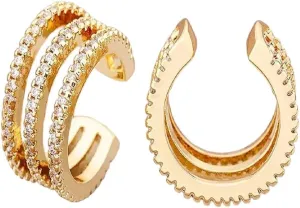New 2025 Fashion 13 Styles Copper Zircon Clip On Wrap Earring Tragus Body Jewelry Ear Cuff Clip Nose Ring Piercing Snug Earrings With For You Jewelry Fashion Accessories Creative Gift