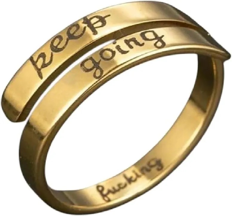 New 2025 Personality I Am Enough Rings Gold Silver Color Engrave Faith Blessed Hope Love Stainless Steel Jewelry For Women Jewelry With You Accessories Trendy Best For Gift