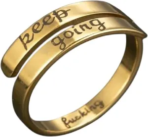 New 2025 Personality I Am Enough Rings Gold Silver Color Engrave Faith Blessed Hope Love Stainless Steel Jewelry For Women Jewelry With You Accessories Trendy Best For Gift