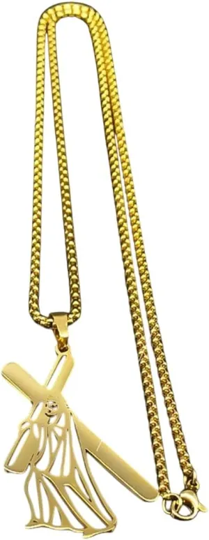 New 2025 Unisex Hip Hop Catholic Jesus Cross Pendant Necklace For Women Men Stainless Steel Gold Silver Color Crucifix Chain Necklaces Decoration Jewelry Luxury Accessories Trendy For Women And Men
