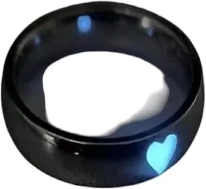 New 2025 Unisex Luminous Couple Rings Adjustable Personality Glowing in The Dark Heart Ring for Herfriend Hisfriend Valentine's Day Gift Jewelry Luxury Accessories Trendy Best Women and Men