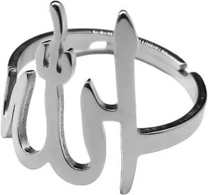 New 2025 Unisex Vintage Arab Islam Allah Prayer Men's Rings Stainless Steel Islamic Muslim Religious Amulet Accessories Party Jewelry Faith Decoration Luxury Trendy Best for Gift for Women and Men