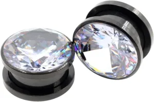 New 2026 Arrive 2Pcs Stainless Zirconia Crystal Screw Ear Tunnels Plugs Expander Stretcher Gauges Earrings Body Piercing Jewelry Fashion Trendy Accessories Creative Gift