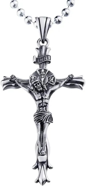 New 2026 Arrive Unisex Gift Fashion 316L Stainless Steel Jesus Cross Pendant Necklace Christian Hip Hop Rock Decoration Jewelry Luxury With For You Accessories Trendy Creative Best For Women And Men