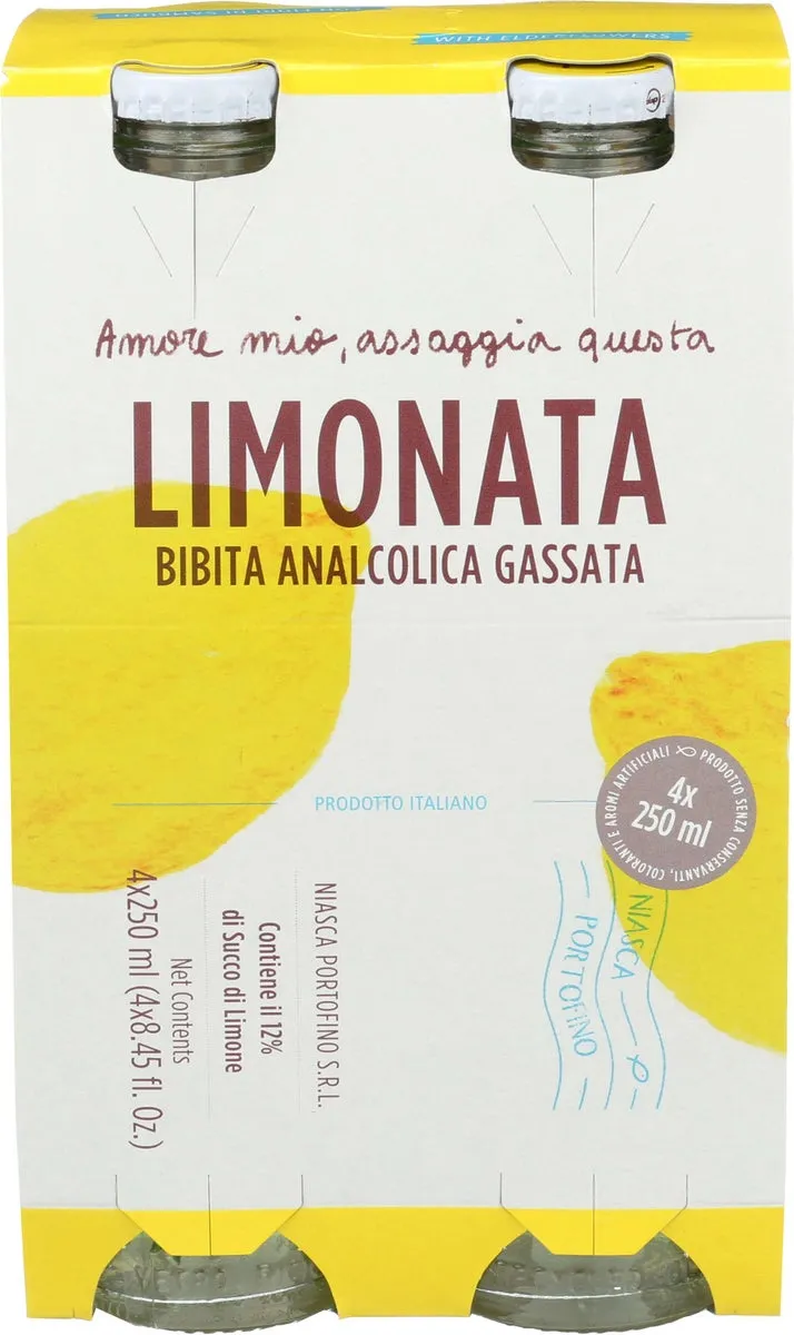 Niasca Limonata Soda, 33.8 Fluid Ounce (Case of 24 Bottles )
