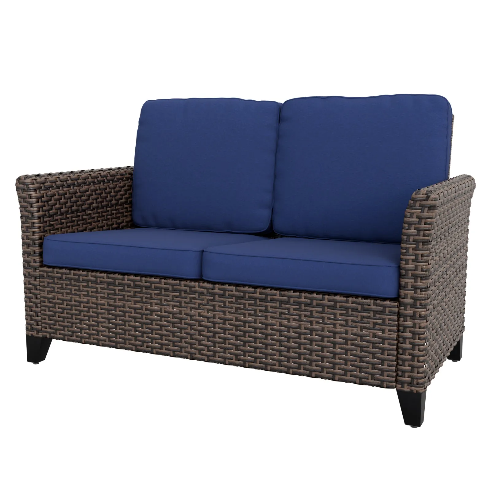 Ocean Vista Outdoor Wicker Patio Sofa Deep Cushions Rattan Loveseat