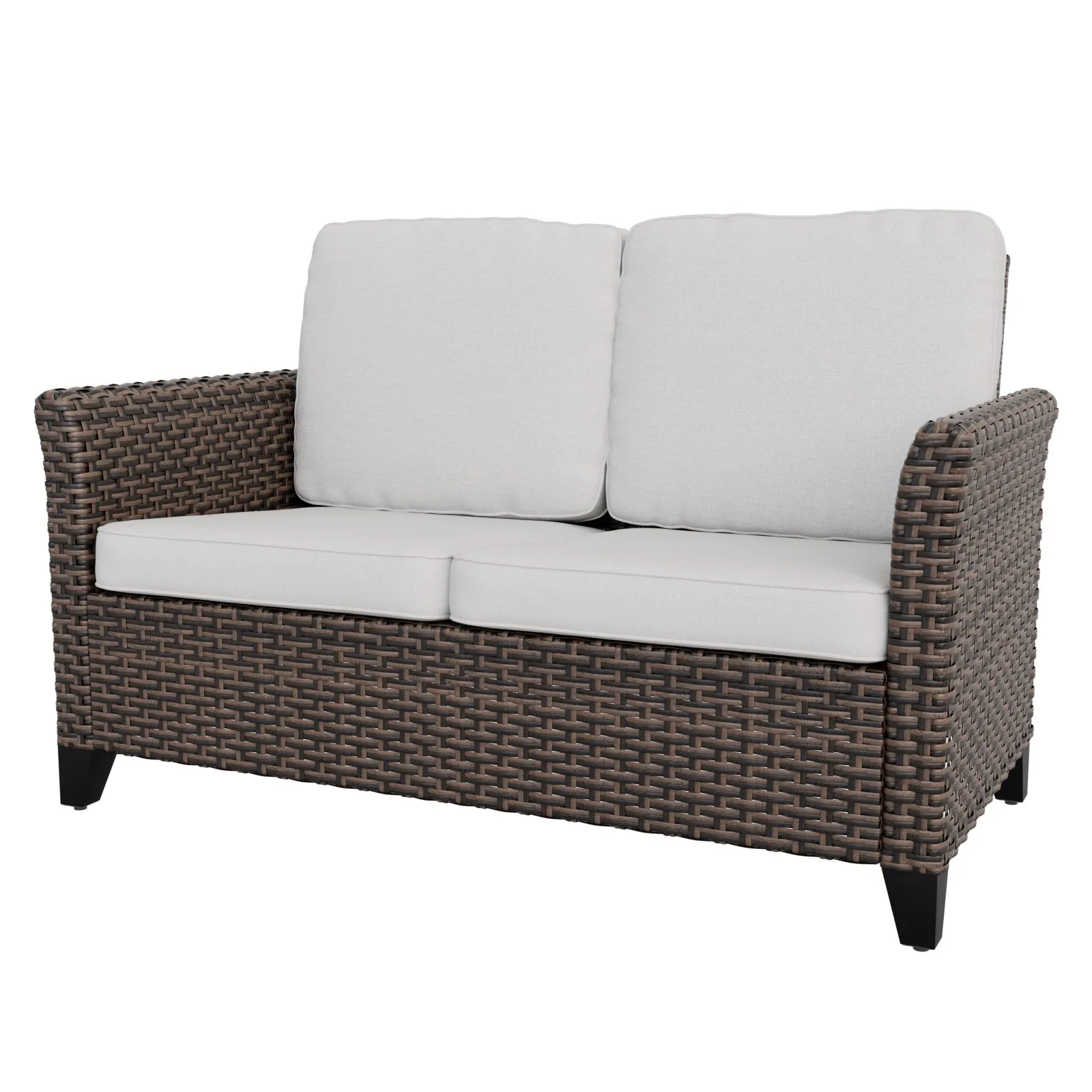 Ocean Vista Outdoor Wicker Patio Sofa Deep Cushions Rattan Loveseat