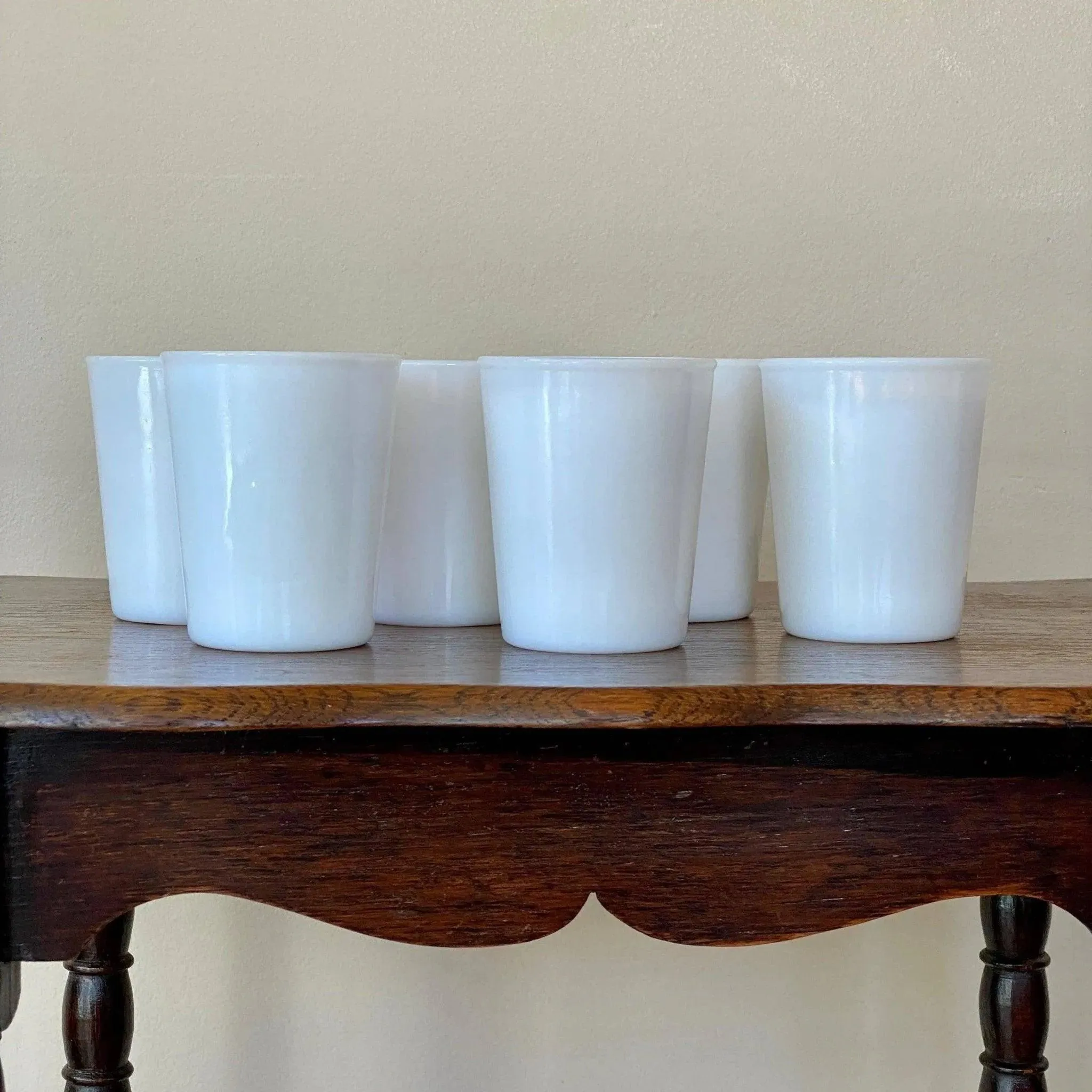 Opalescent-white Milk Glass Tumblers - Vintage