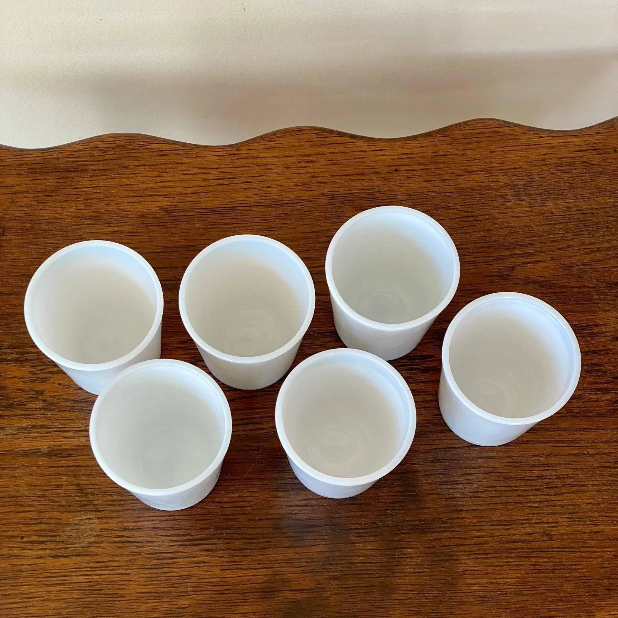 Opalescent-white Milk Glass Tumblers - Vintage