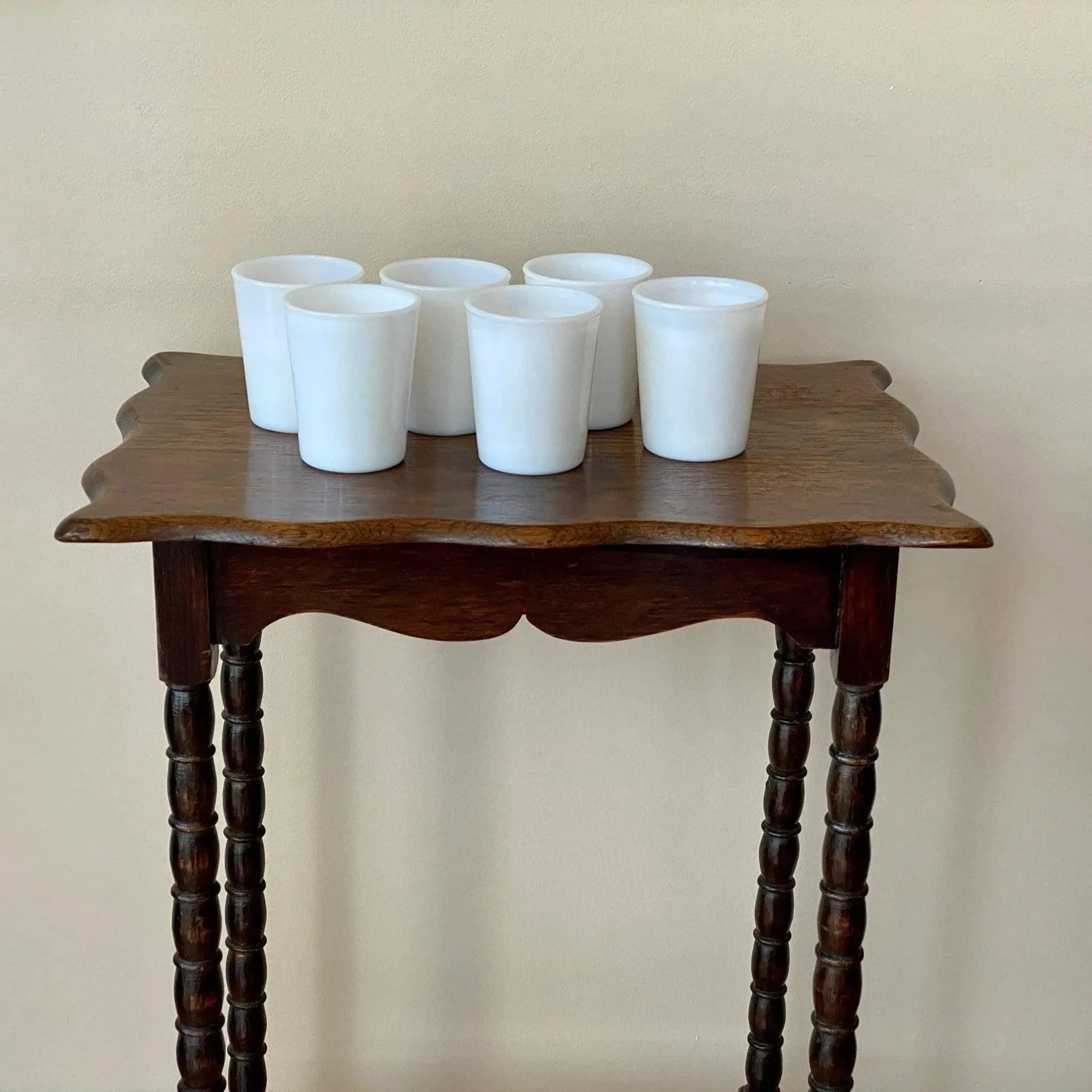 Opalescent-white Milk Glass Tumblers - Vintage