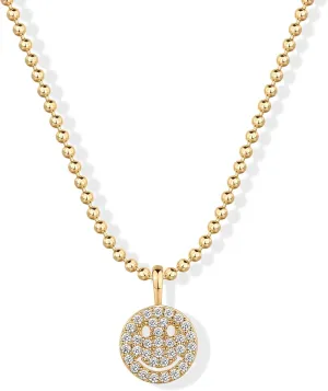 PAVOI 14K Gold Plated Dainty Cubic Zirconia Pendant Necklace for Women | Dot, Elephant, Butterfly, Pineapple, Lock, Knot, Palm Tree, Bow, Smiley Pendant | Layering Chain Necklaces