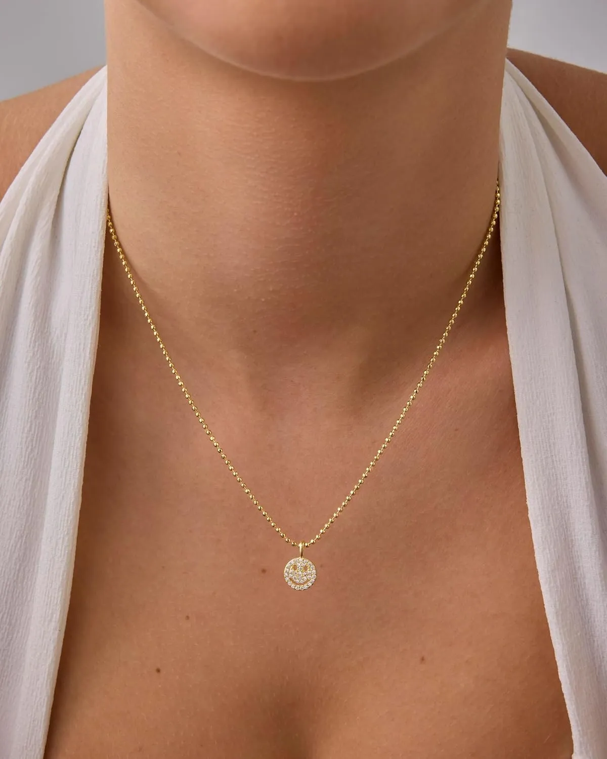 PAVOI 14K Gold Plated Dainty Cubic Zirconia Pendant Necklace for Women | Dot, Elephant, Butterfly, Pineapple, Lock, Knot, Palm Tree, Bow, Smiley Pendant | Layering Chain Necklaces