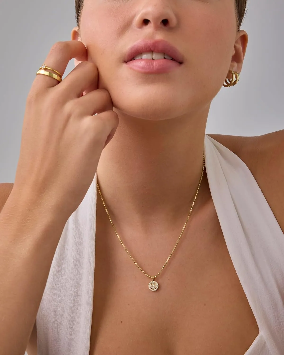 PAVOI 14K Gold Plated Dainty Cubic Zirconia Pendant Necklace for Women | Dot, Elephant, Butterfly, Pineapple, Lock, Knot, Palm Tree, Bow, Smiley Pendant | Layering Chain Necklaces