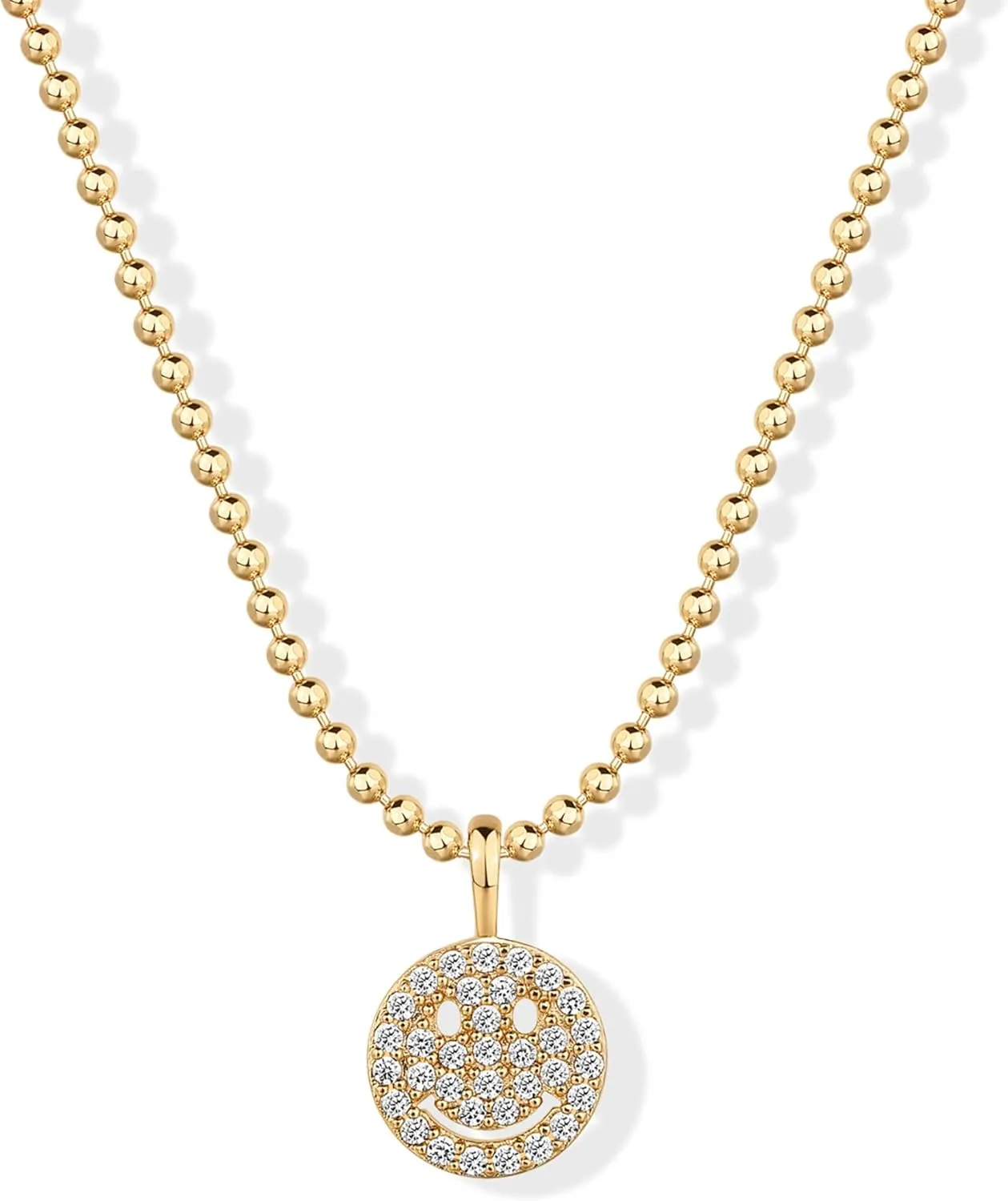 PAVOI 14K Gold Plated Dainty Cubic Zirconia Pendant Necklace for Women | Dot, Elephant, Butterfly, Pineapple, Lock, Knot, Palm Tree, Bow, Smiley Pendant | Layering Chain Necklaces
