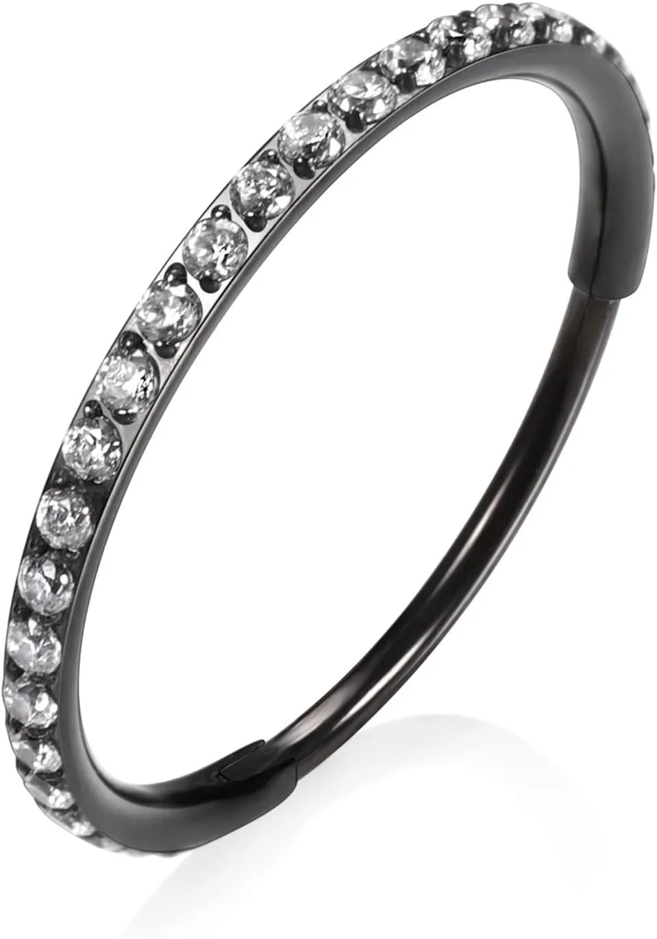 PEAKLINK 20G 18G 16G 14G CZ/Opal Stainless Steel Seamless Hinged Segment Clicker Ring Septum Conch Helix Cartilage Nose Ring Piercing 6/7/8//9/10/12mm