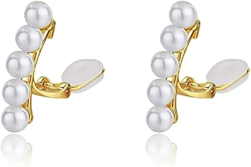 Pearl Clip On Earrings Non Pierced Clip Earrings Cuff Jewelry For Women