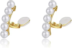 Pearl Clip On Earrings Non Pierced Clip Earrings Cuff Jewelry For Women