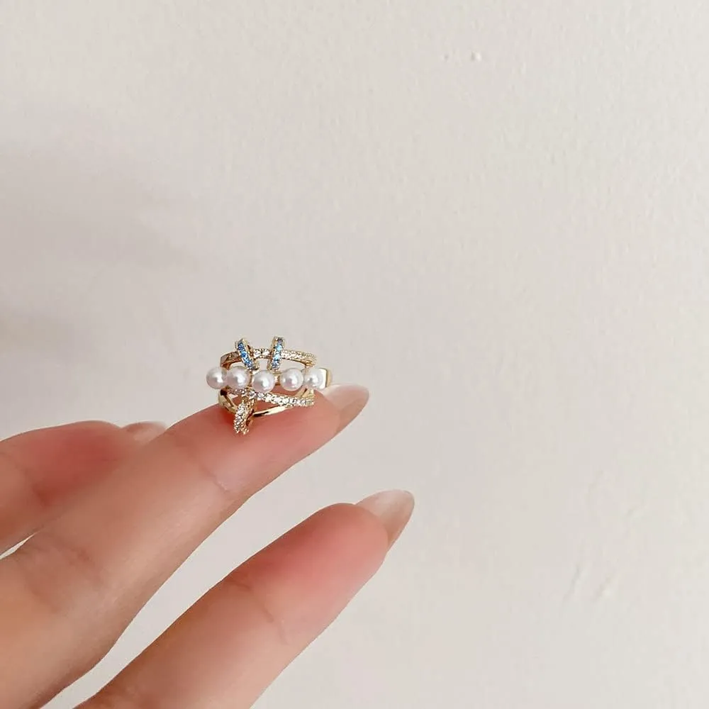Pearl Ear Cuff Earrings for Women 14K Gold Ear Cuffs for Non Pierced Ears Cartilage Earrings