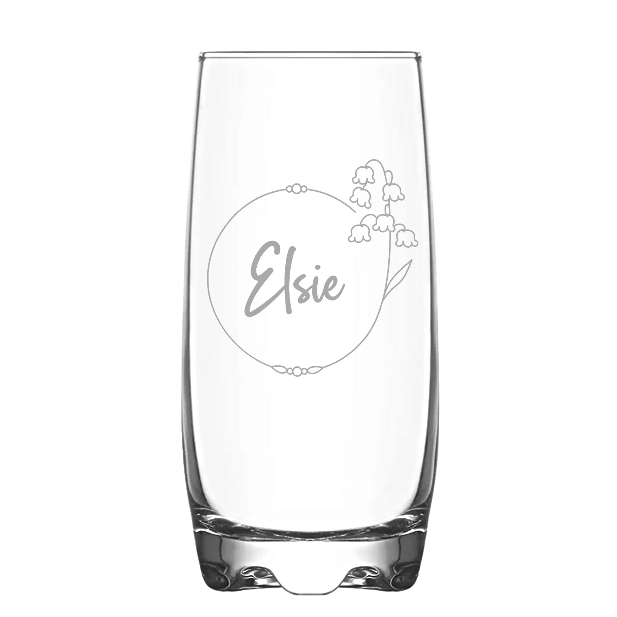 Personalised Birth Flower Hi Ball Glass Tumbler