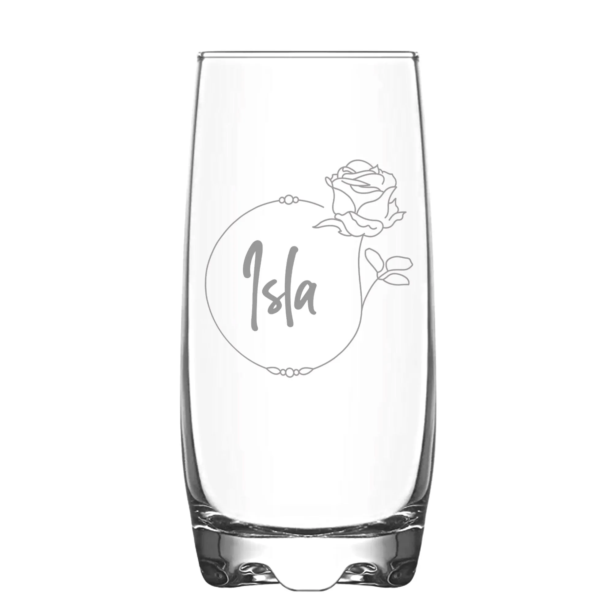 Personalised Birth Flower Hi Ball Glass Tumbler