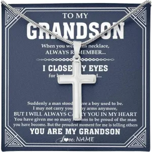 Personalized To My Grandson Necklace From Grandma Papa You Will Never Lose Lion Grandson Birthday Graduation Christmas Customized Gift Box Message Card