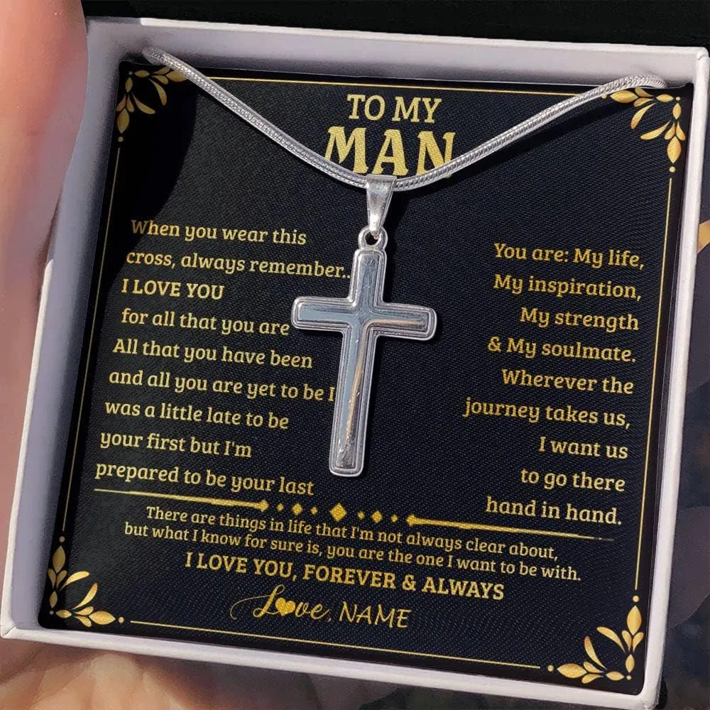 Personalized To My Man Necklace From Wife The Day I Met You Husband Birthday Anniversary Wedding Valentines Christmas Customized Gift Box Message Card
