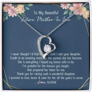Personalized To My Mother In Law Necklace From Daughter In Law Thank You Mother Of The Groom Jewelry Birthday Mothers Day Christmas Customized Message Card